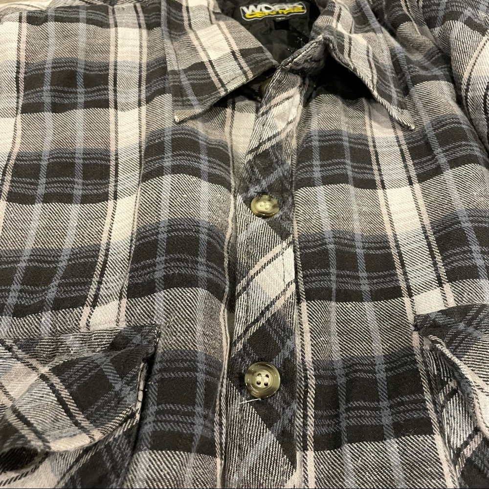 Quilted Work Centre Plaid Shacket Oversize Size XL Men or XXL Women Warm Jacket - Picture 11 of 15